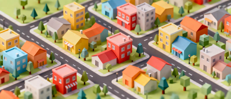 彩色城市模型图图片