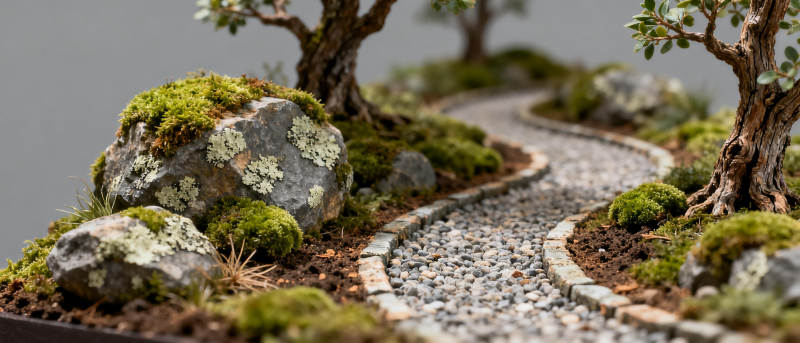 微型园林小径图片