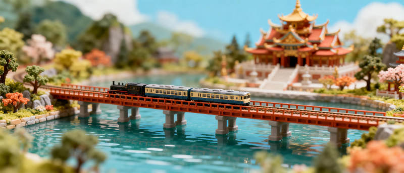 火车过桥赏景图片