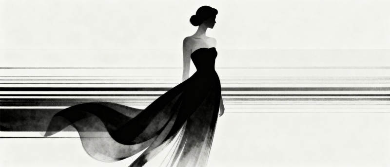 优雅的黑裙女人图片