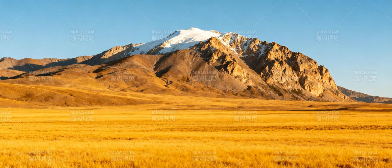 雪山草原风光图片