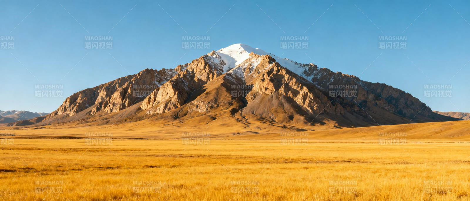 雪山草原风光图片