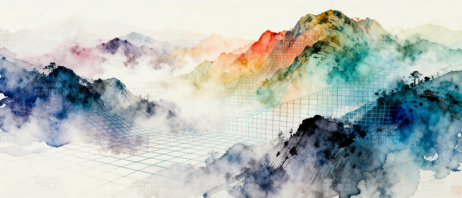 云山雾绕 色彩斑斓图片