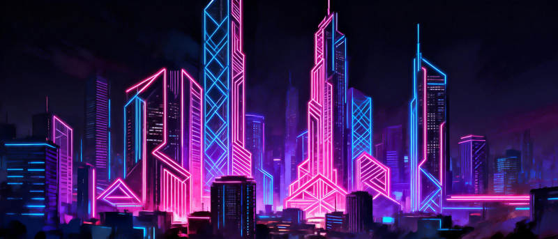 霓虹都市夜景图片