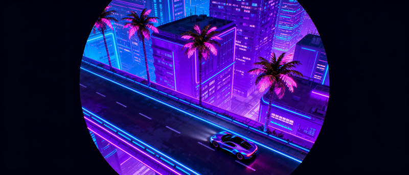 霓虹都市夜景图片