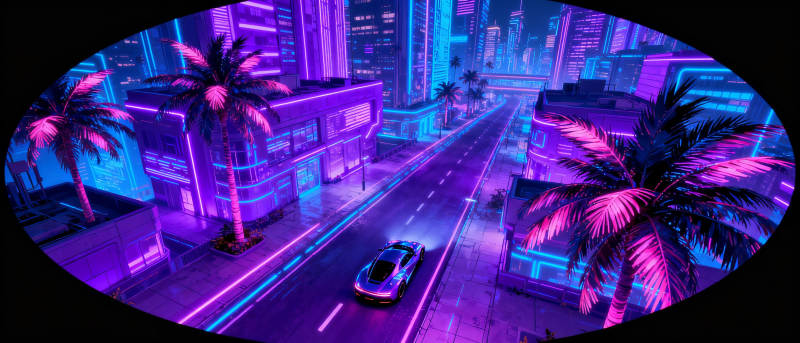 霓虹都市夜景图片