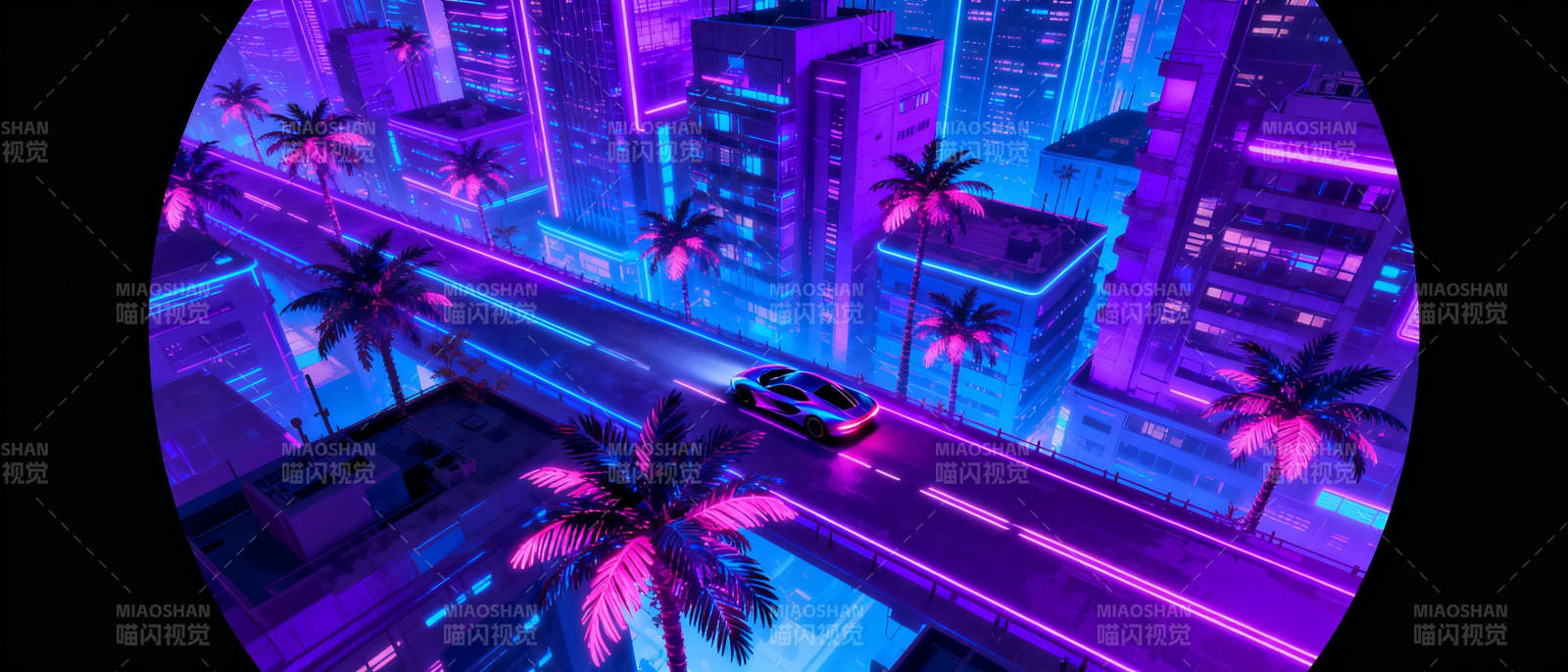 霓虹都市夜景图片