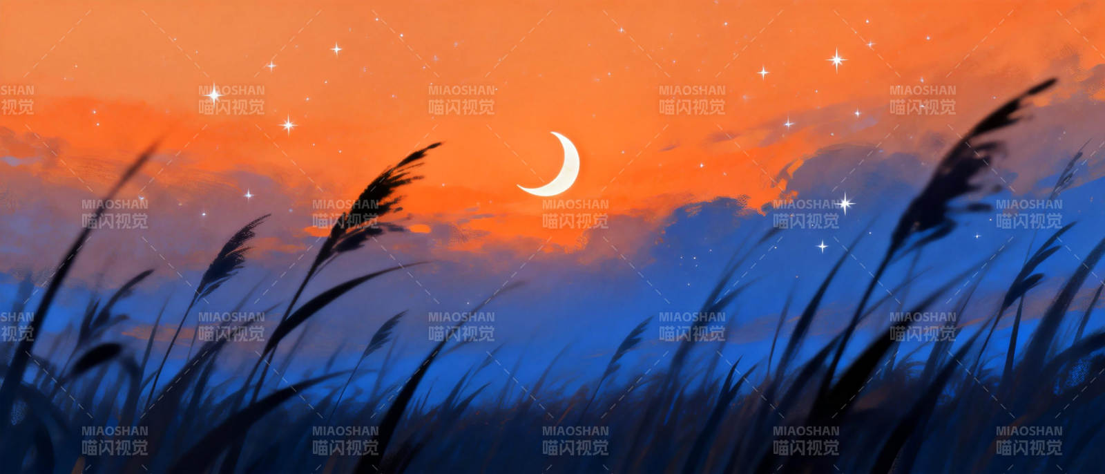 月夜草影图片