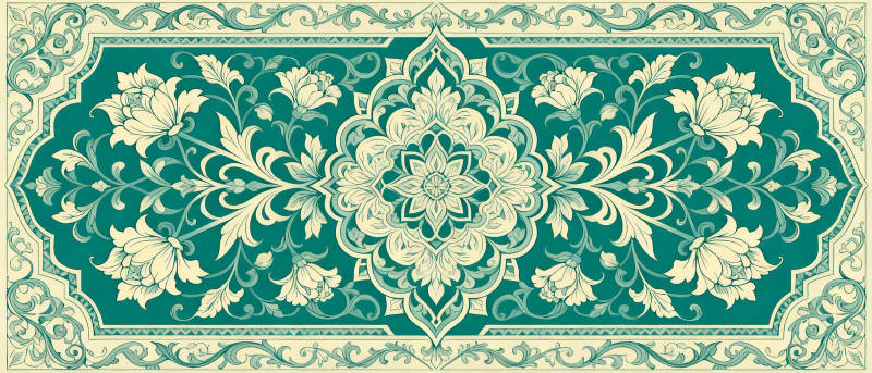 绿底花卉图案图片