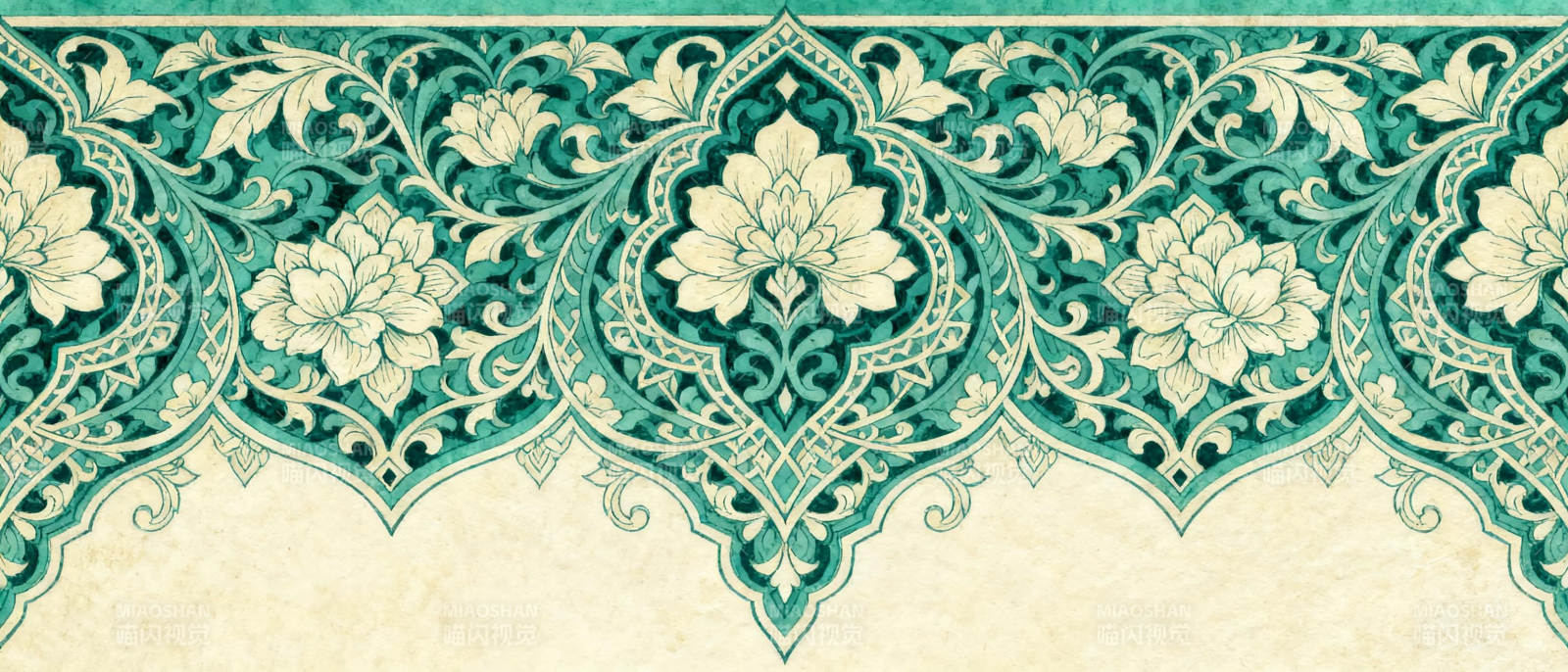 青绿花边图案图片