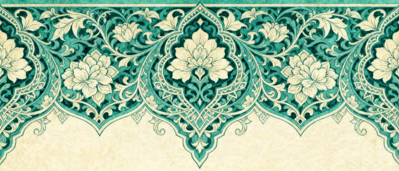 青绿花边图案图片