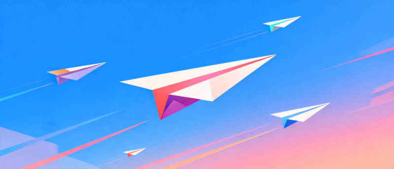 纸飞机翱翔天际图片