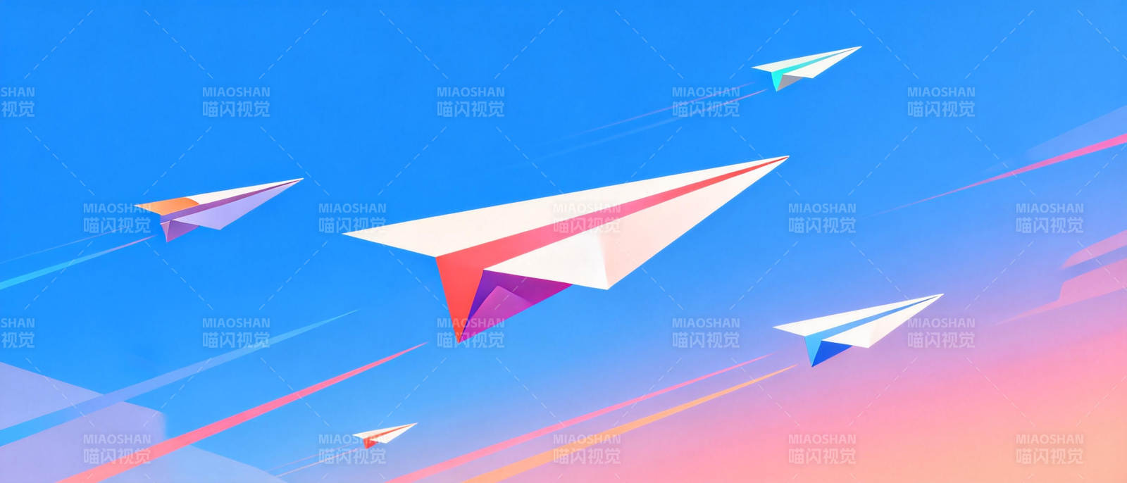 纸飞机翱翔天际图片