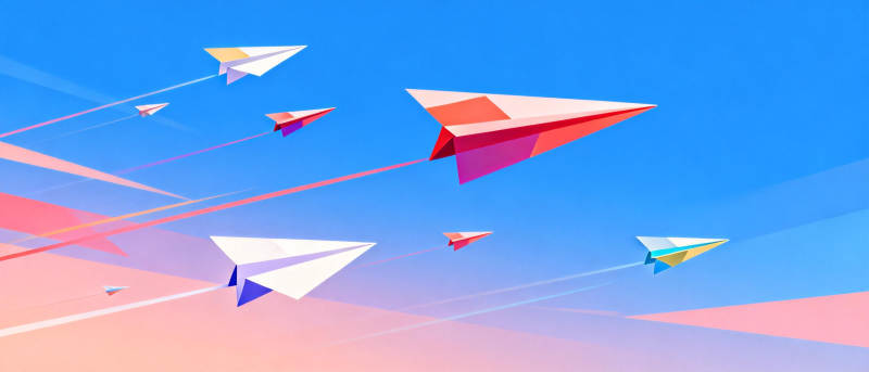 纸飞机翱翔天际图片