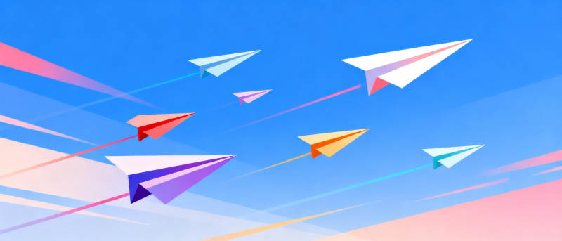 纸飞机飞翔天际图片