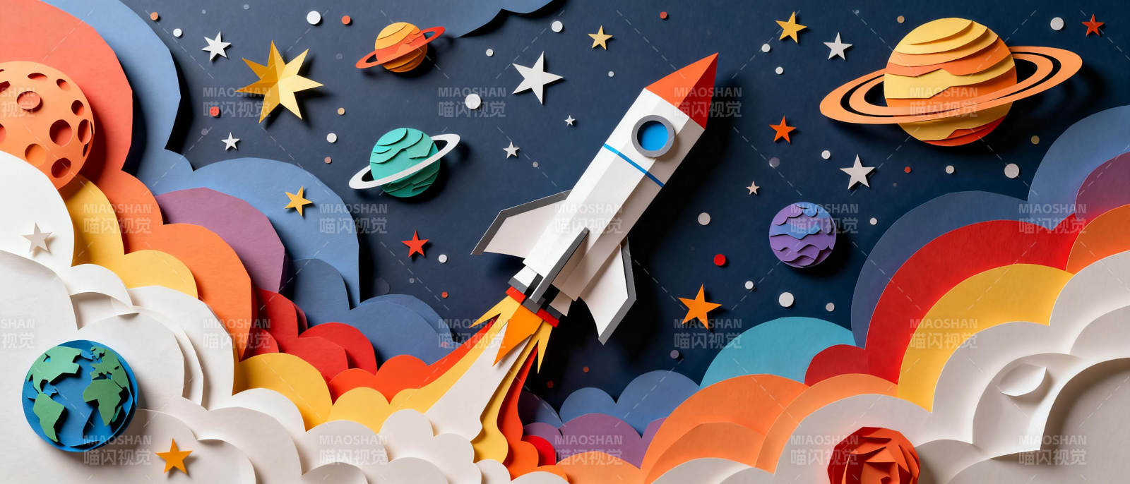 火箭飞向宇宙图片