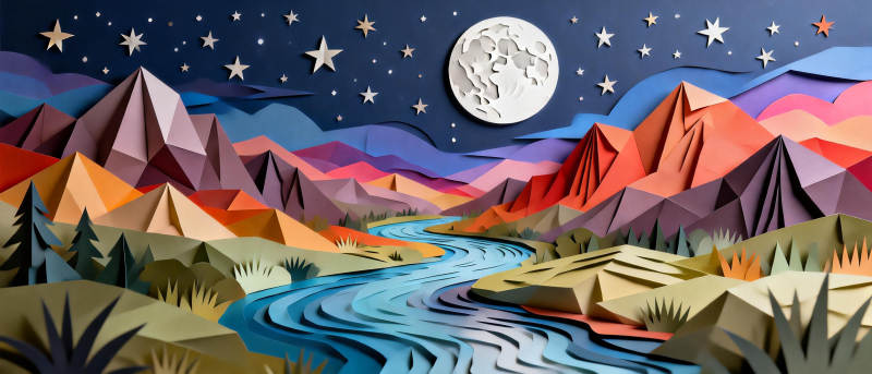 月夜山河图图片