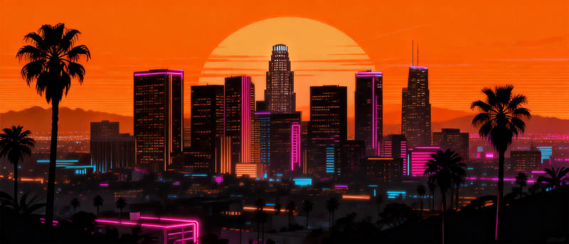 霓虹都市夜景图片