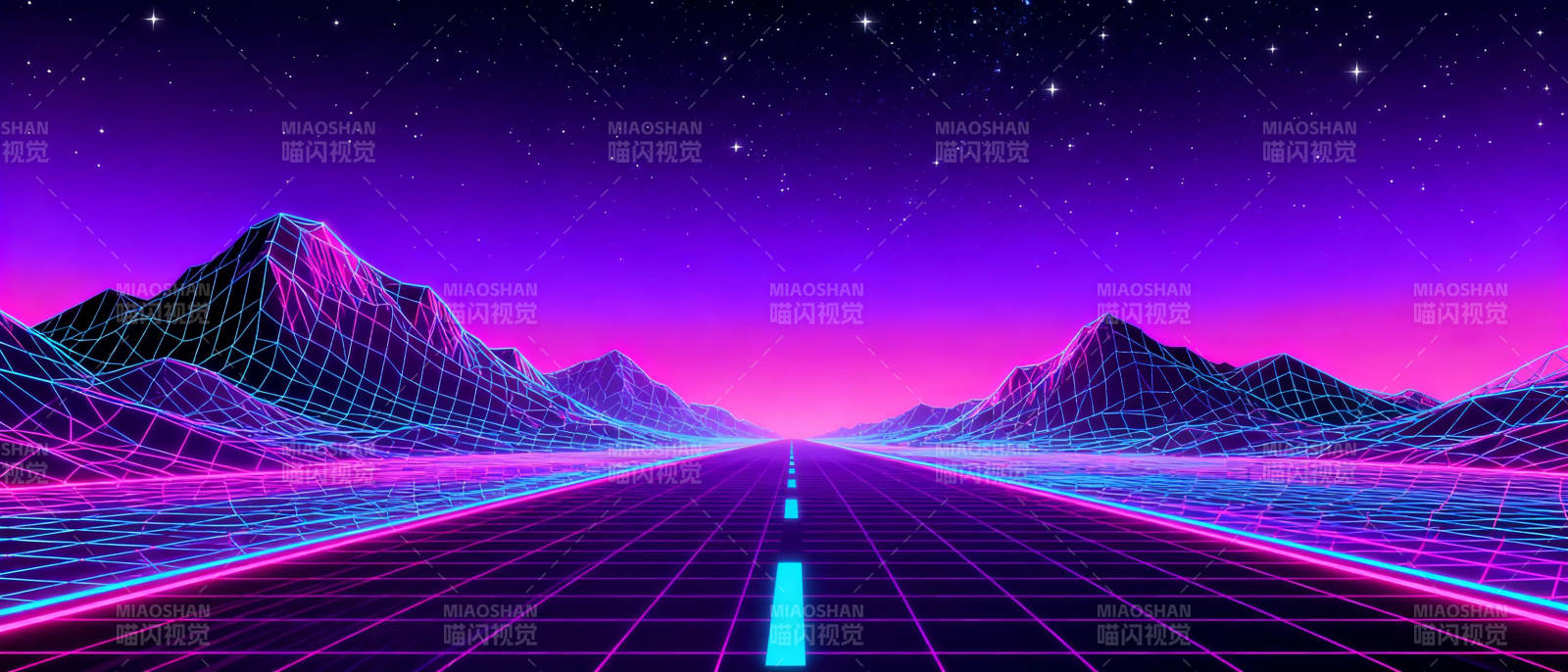 霓虹公路夜景图片