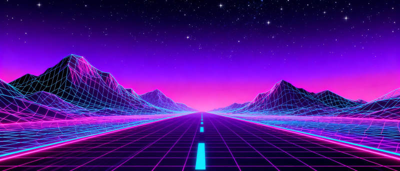 霓虹公路夜景图片