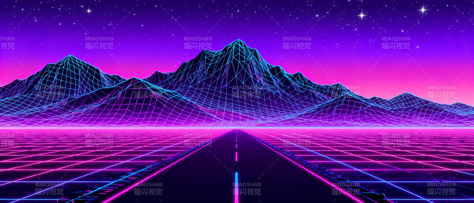 霓虹山河夜景图片