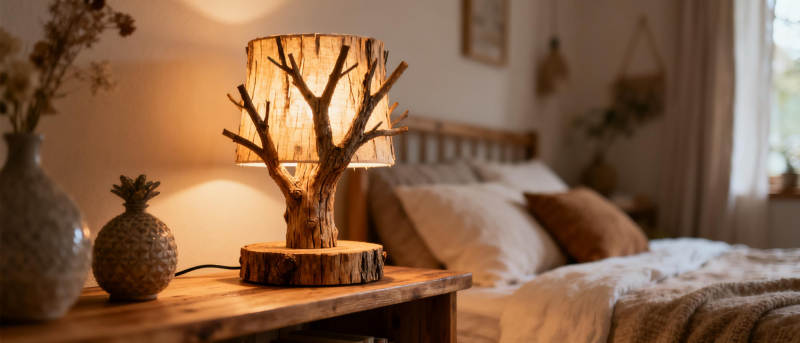 树形台灯温馨卧室图片