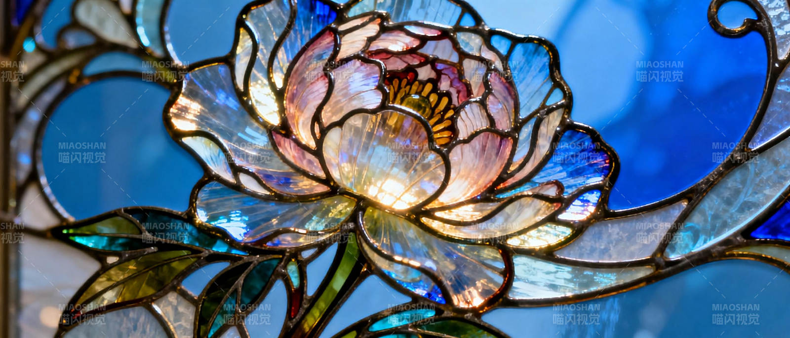 彩绘玻璃莲花图片