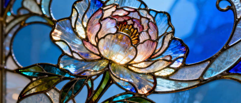 彩绘玻璃莲花图片