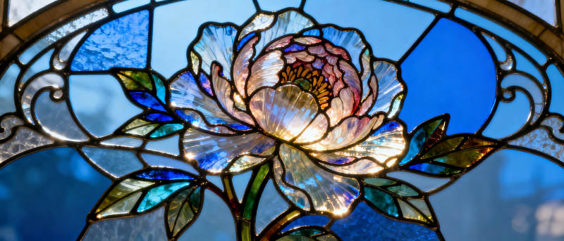 彩绘玻璃玫瑰花图片