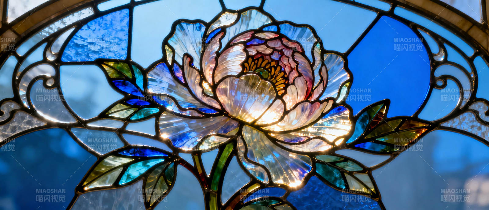 彩绘玻璃玫瑰花图片