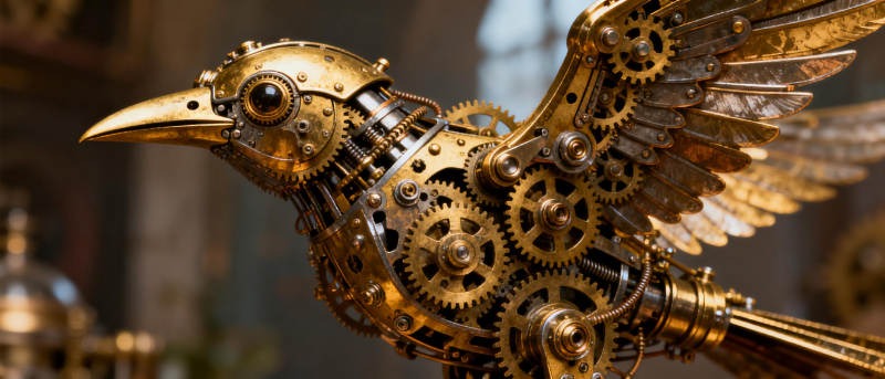 机械鸟的精密齿轮图片