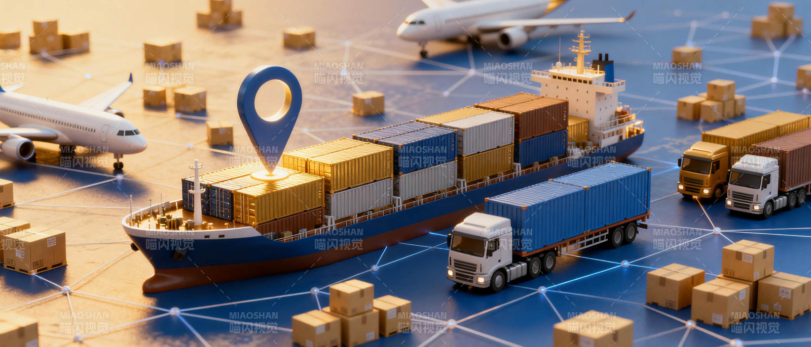 全球物流运输网络图片