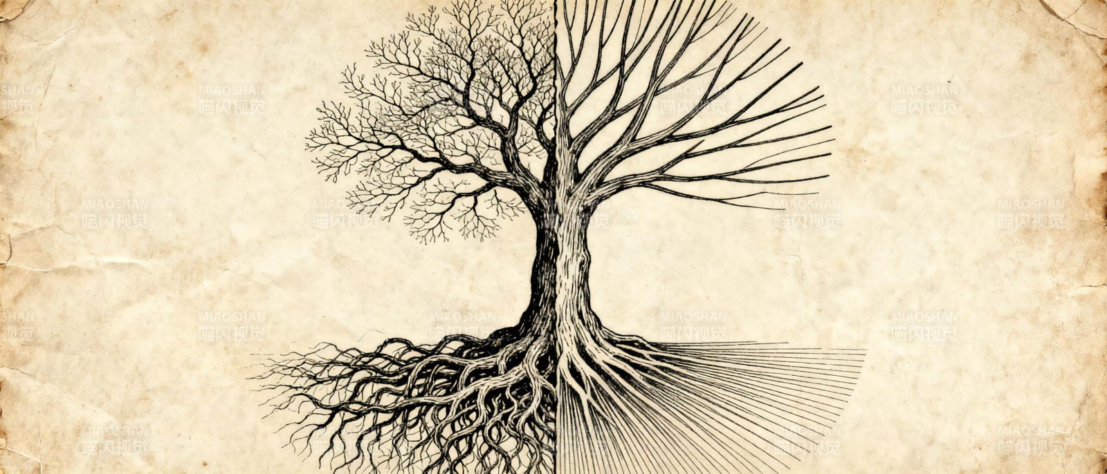 树之根脉图片