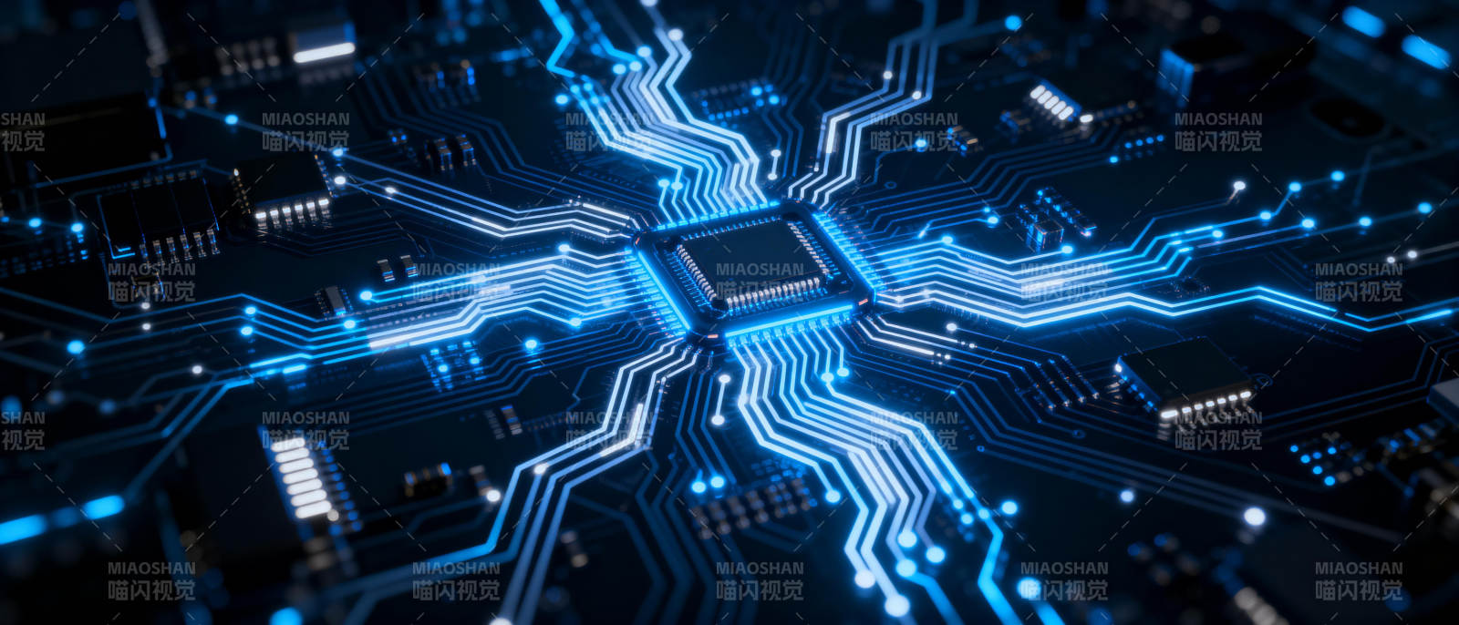 电路板科技光芒图片