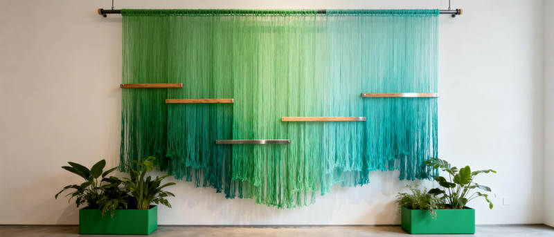 绿意垂帘装饰墙图片