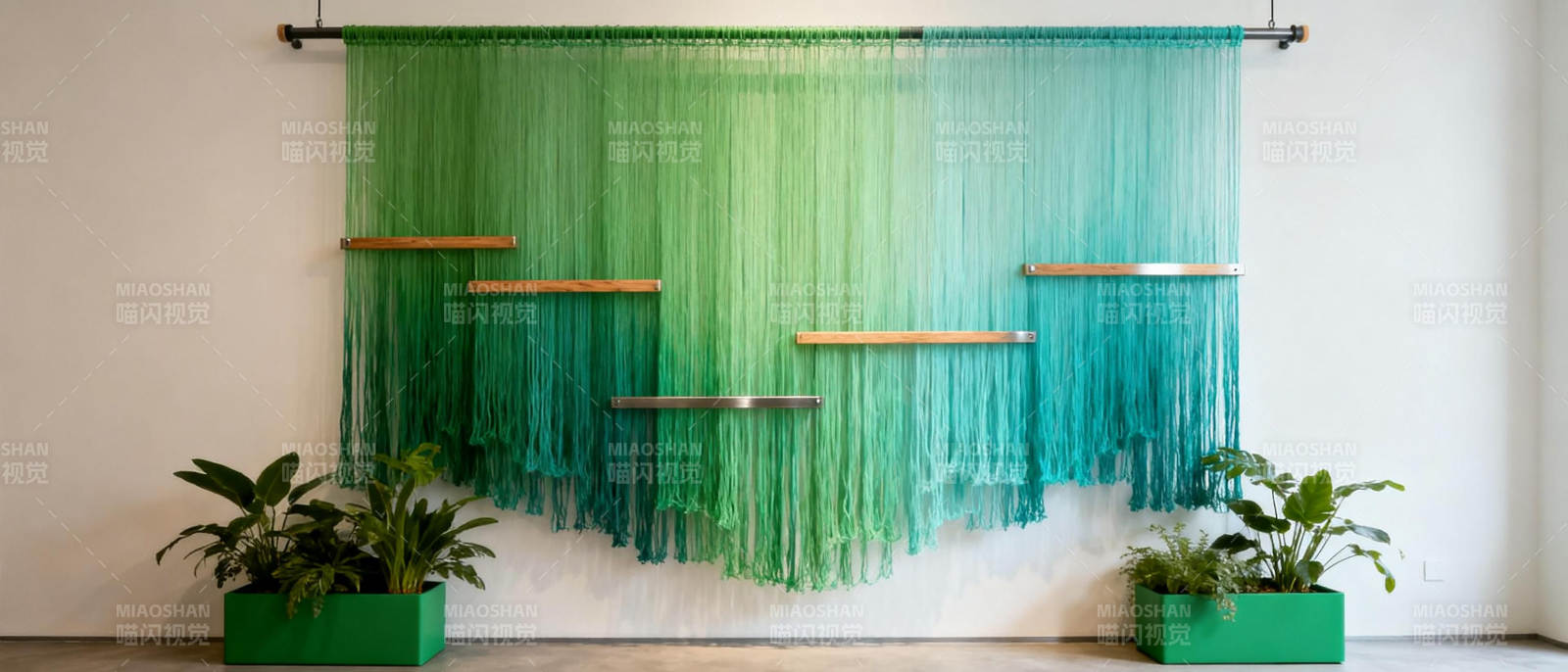 绿意垂帘装饰墙图片