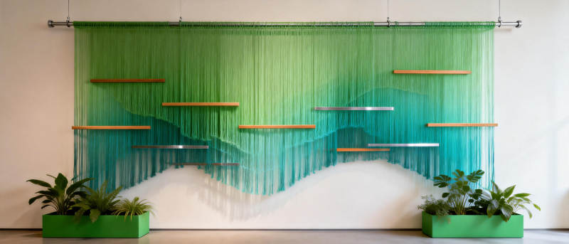 绿意垂帘艺术墙图片