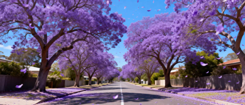 紫花大道美景图片