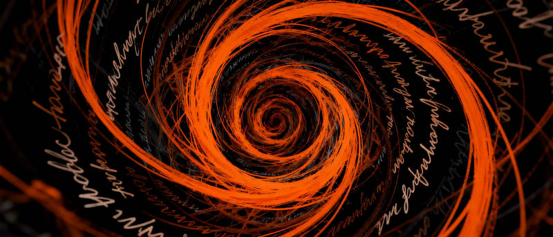 橙色漩涡文字艺术图片