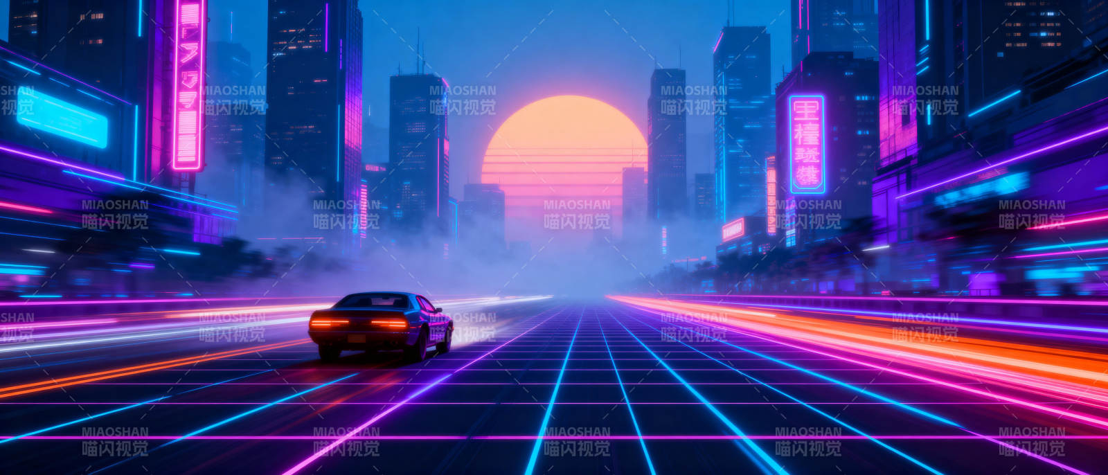 霓虹都市夜驰骋图片