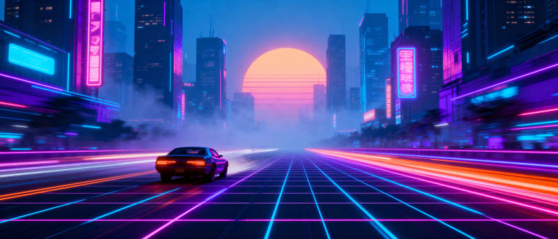 霓虹都市夜驰骋图片