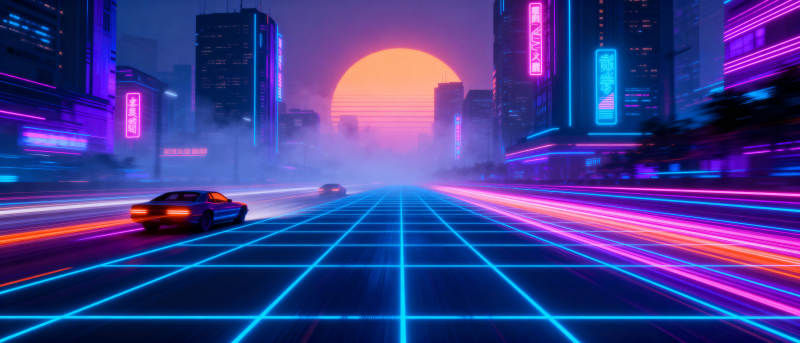 霓虹都市夜景图片