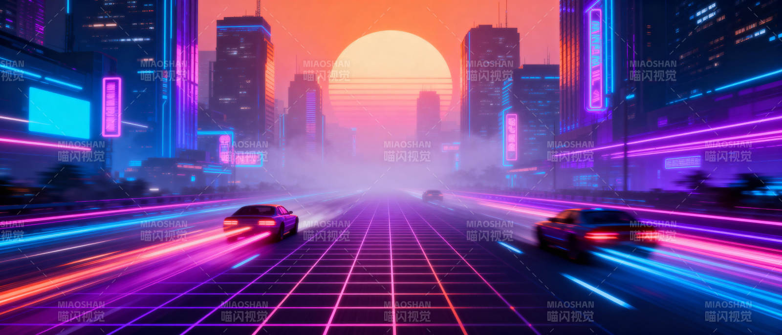 霓虹都市夜驰骋图片