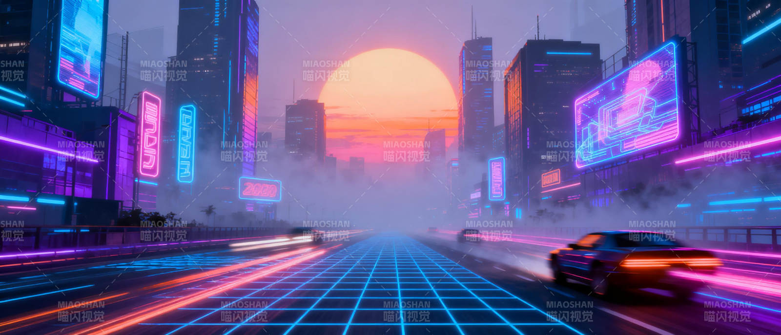 霓虹都市夜景图片