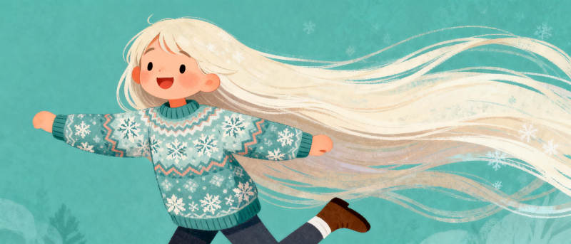 冬日长发女孩图片