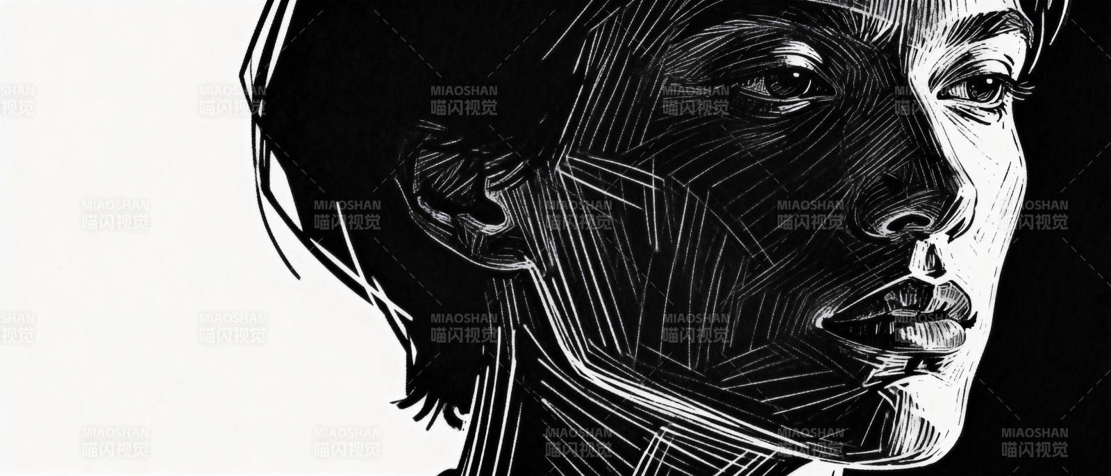 线条肖像艺术图片