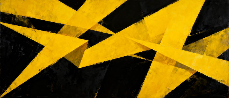 黄黑交错的几何抽象图片