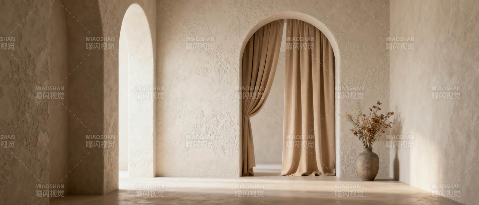 拱门帘影静谧室图片