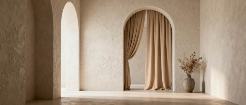 拱门帘影静谧室图片