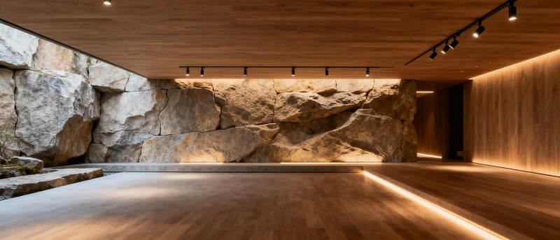 岩壁木韵空间图片